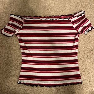 Charlotte Russe red white and black top size medium